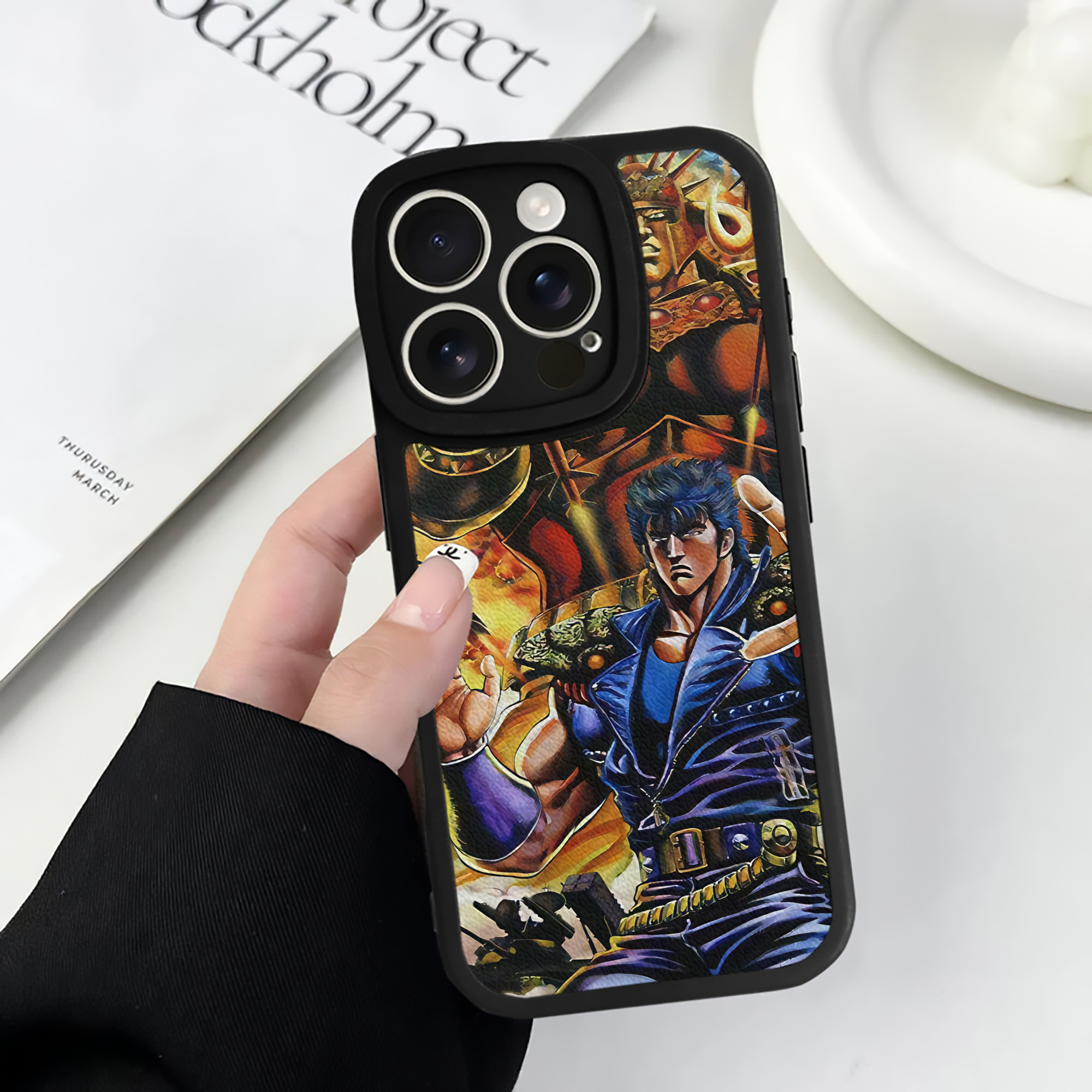 （画像用） 北斗の拳 Fist of the North Star 【iPhone 16シリーズ対応】シリコンスマホケース（レザー調） 材質：シリコン